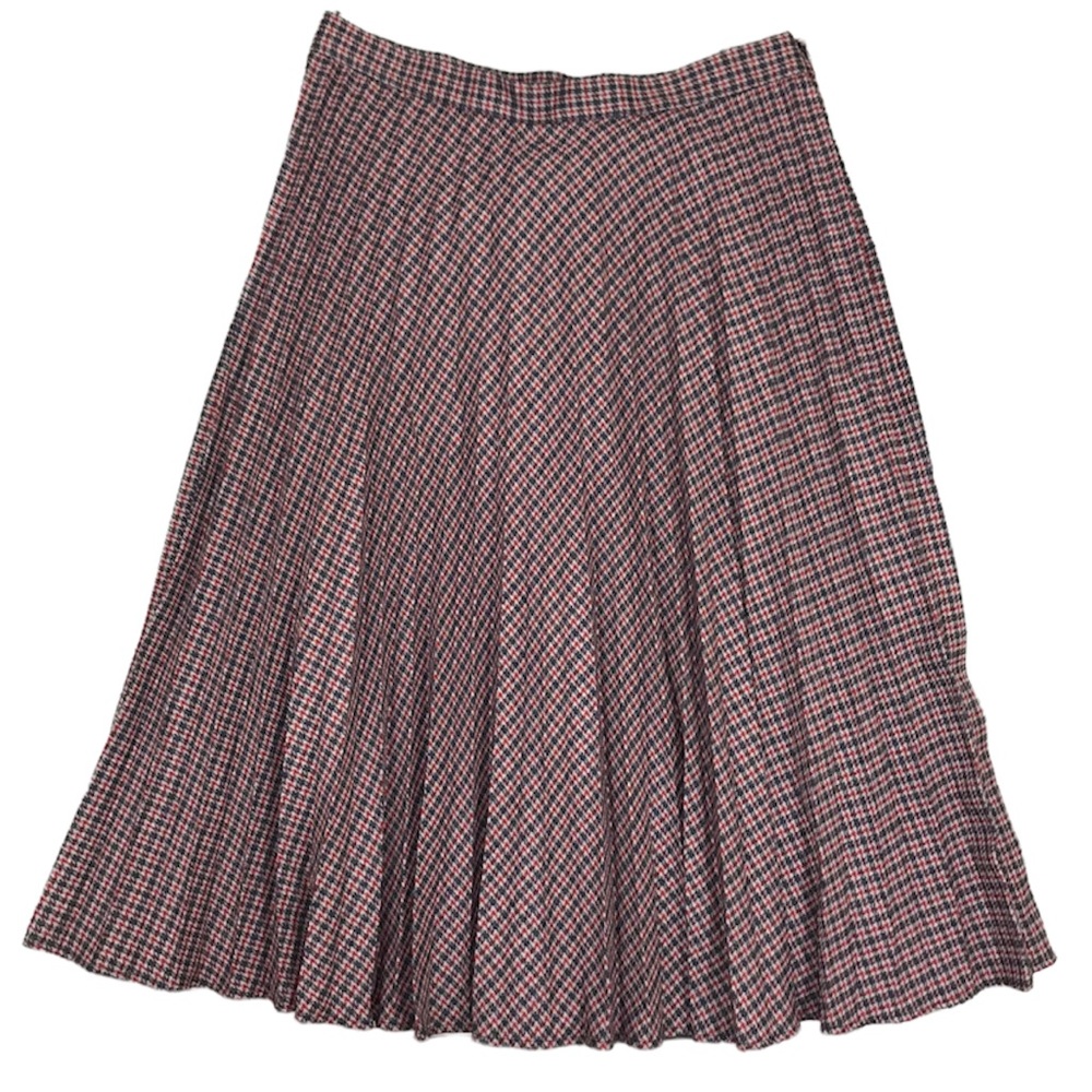 Anthropologie Maeve Plaid Skirt Pleated A-Line High Waist Knit Midi Women’s 12 P - Picture 5 of 13